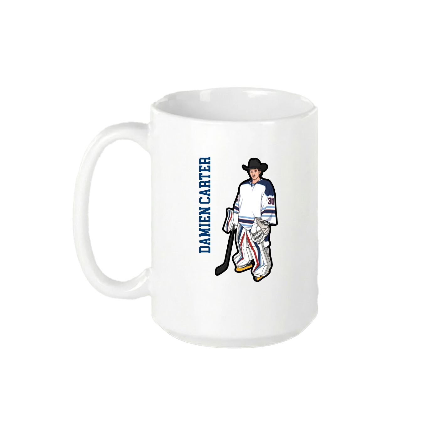 15oz Coffee Mug — Name Vertical in White