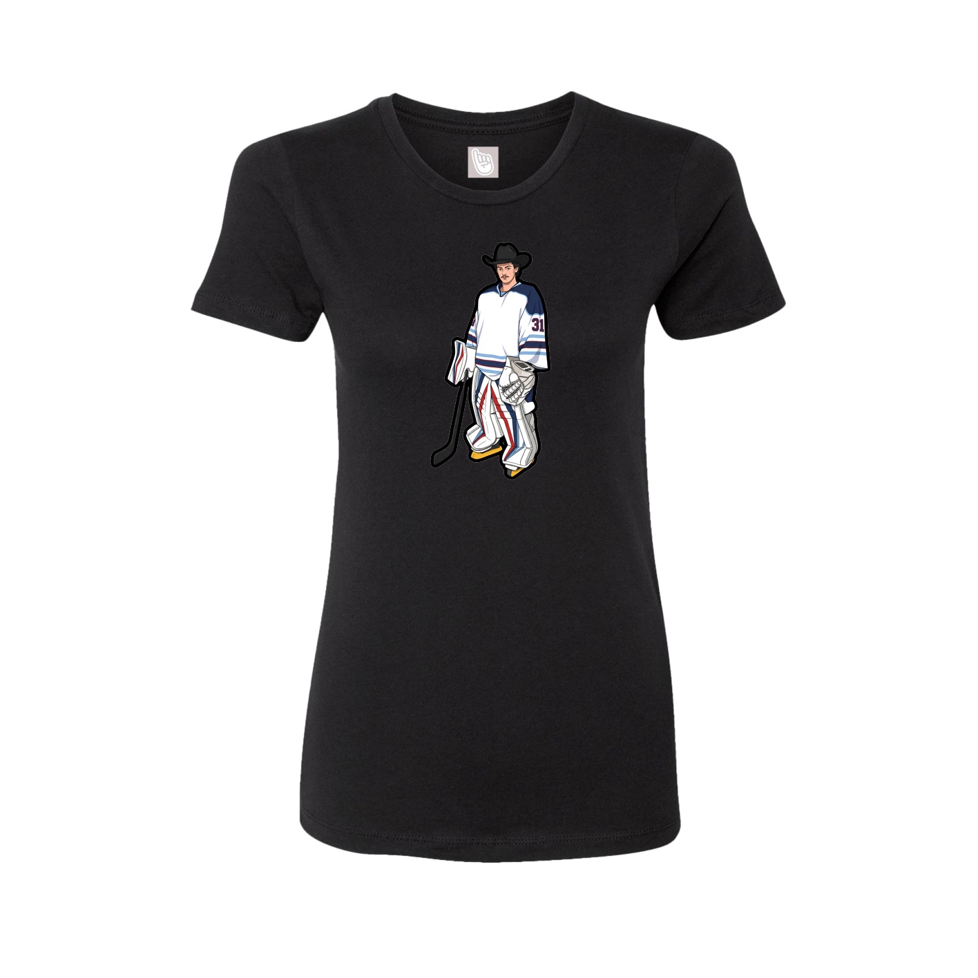 Fitted Women's Tee — Name Vertical in Black