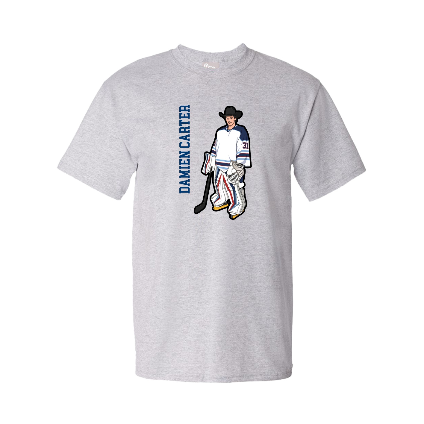 Youth Tee — Name Vertical in Grey