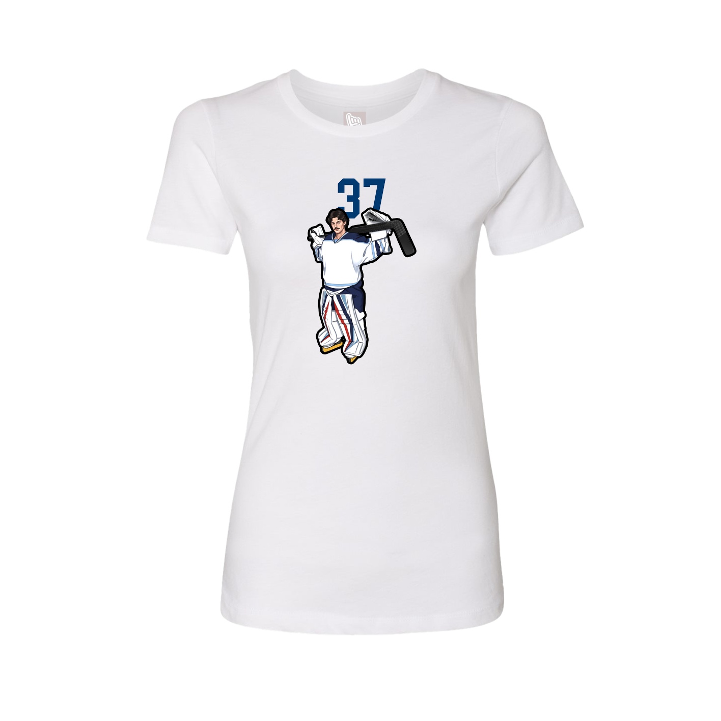 Fitted Women's Tee — Number Top in White