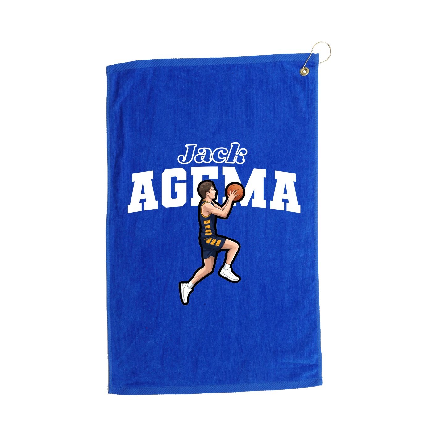Golf Towel — Name Arch in Royal