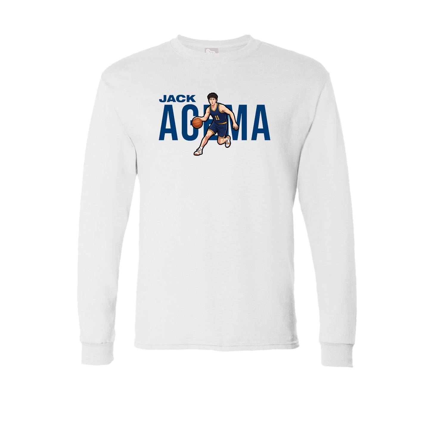 Long Sleeve Tee — Player Name in White