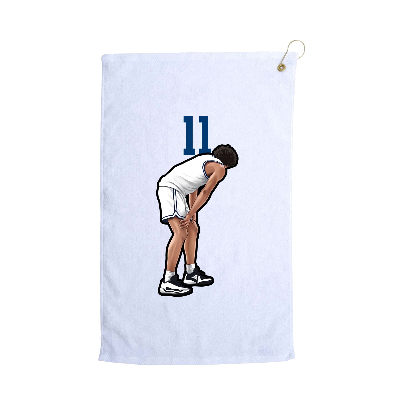 Golf Towel — Number Top in White