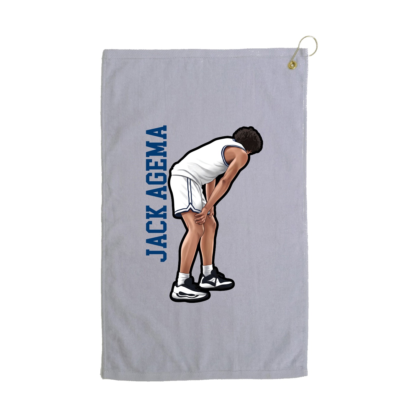 Golf Towel — Name Vertical in Grey