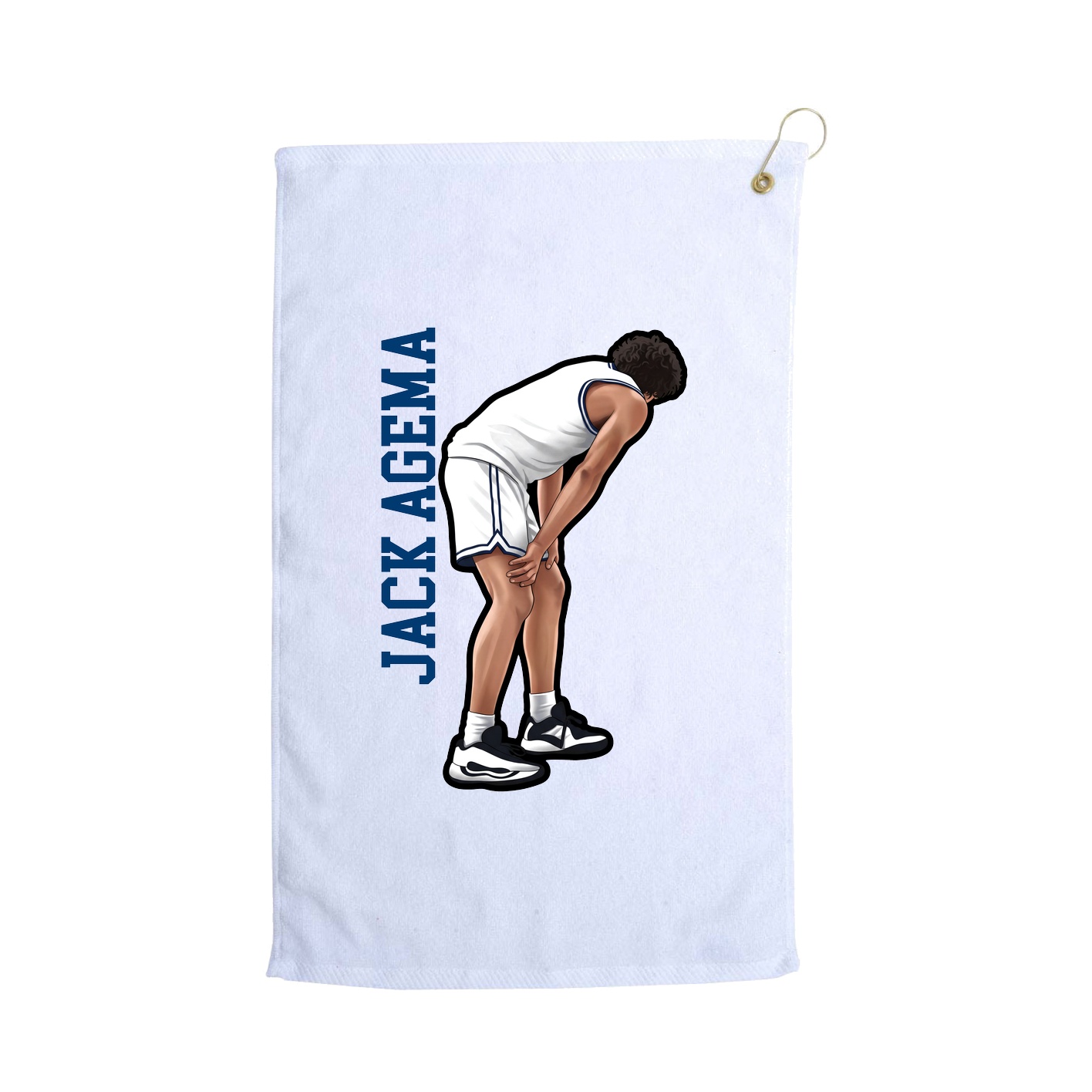 Golf Towel — Name Vertical in White