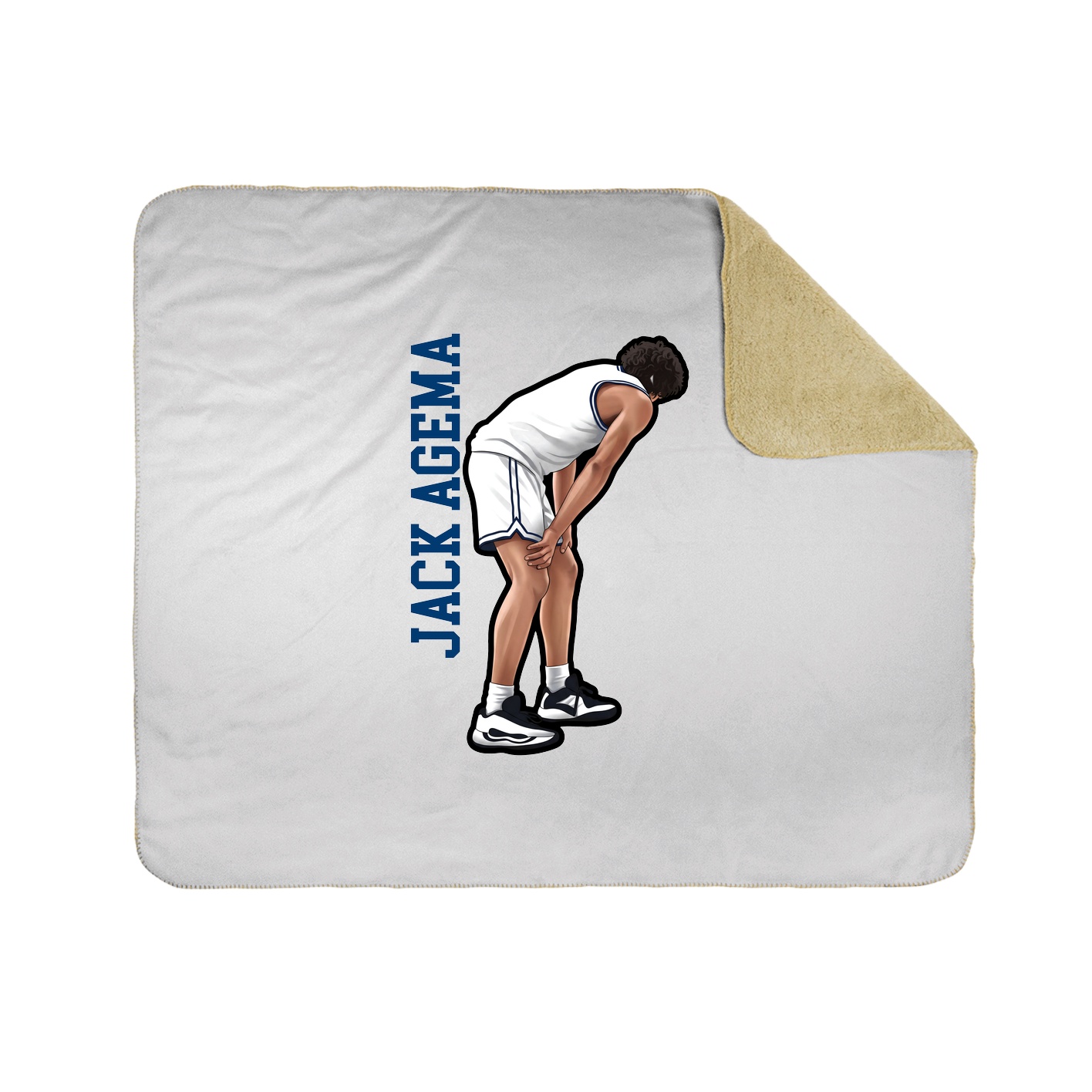Throw Blanket — Name Vertical in White