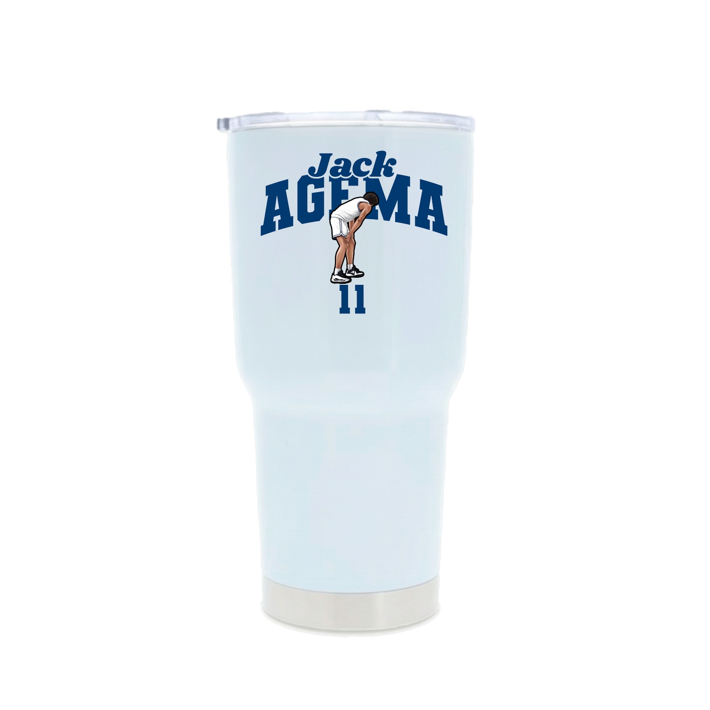 30oz Stainless Steel Tumbler — Signature Arch in White