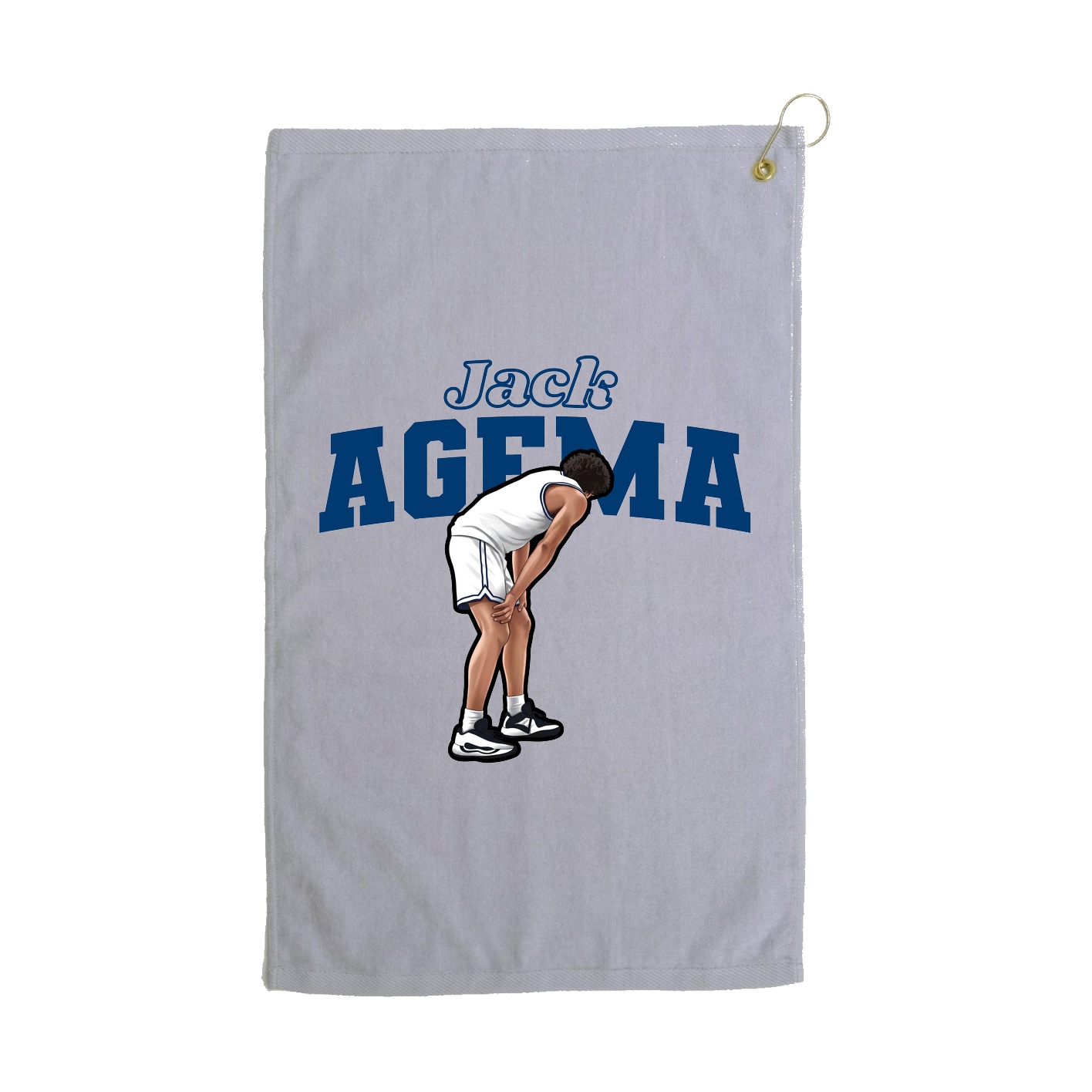 Golf Towel — Name Arch in Grey