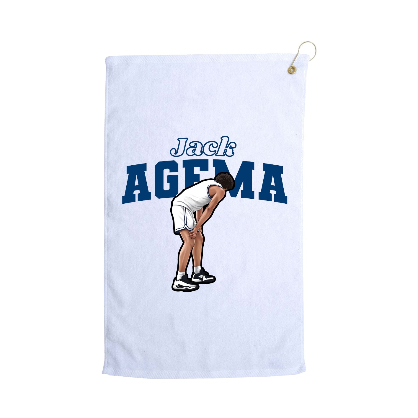 Golf Towel — Name Arch in White