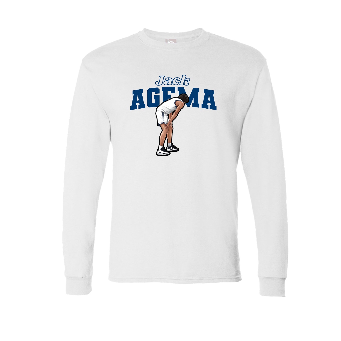 Long Sleeve Tee — Name Arch in White