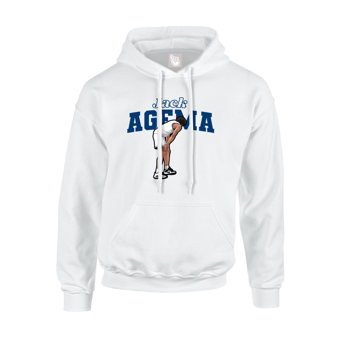Youth Hoodie — Name Arch in White
