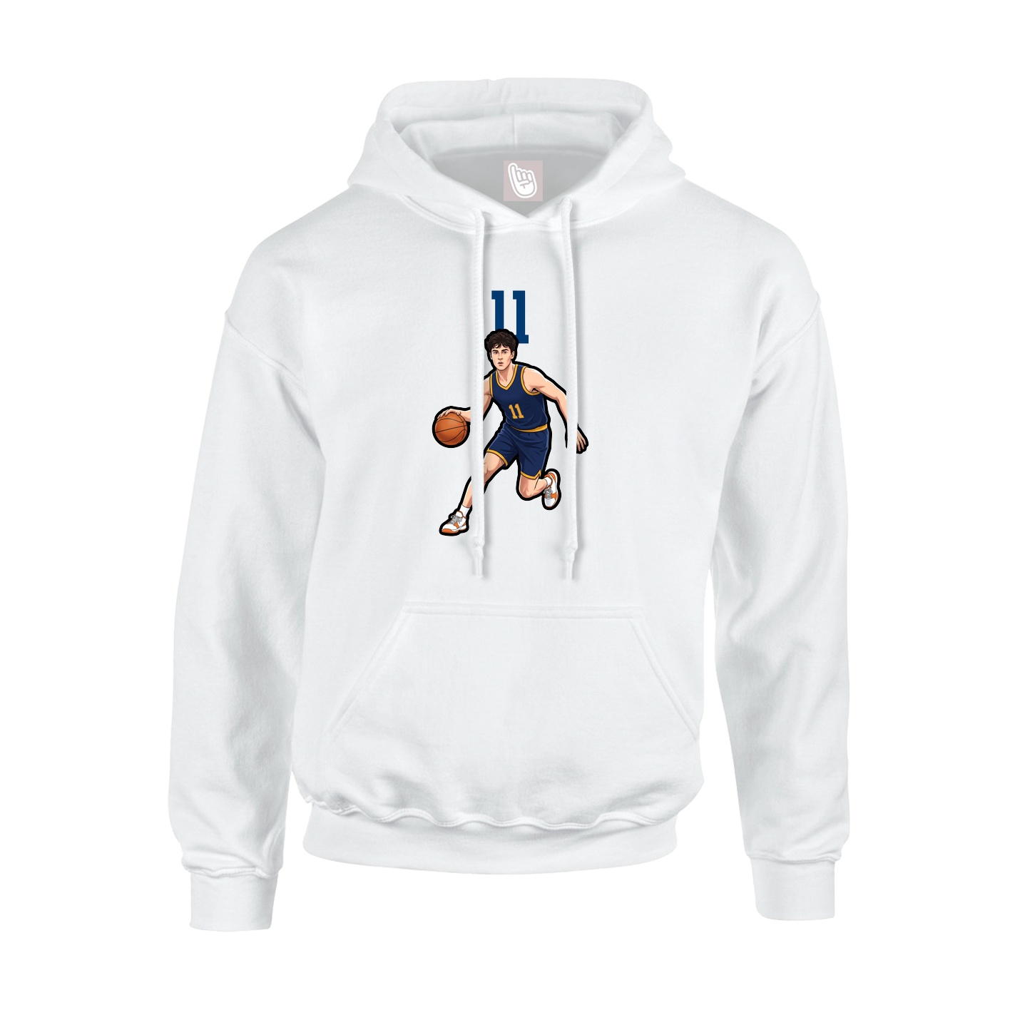 Hoodie — Number Top in White