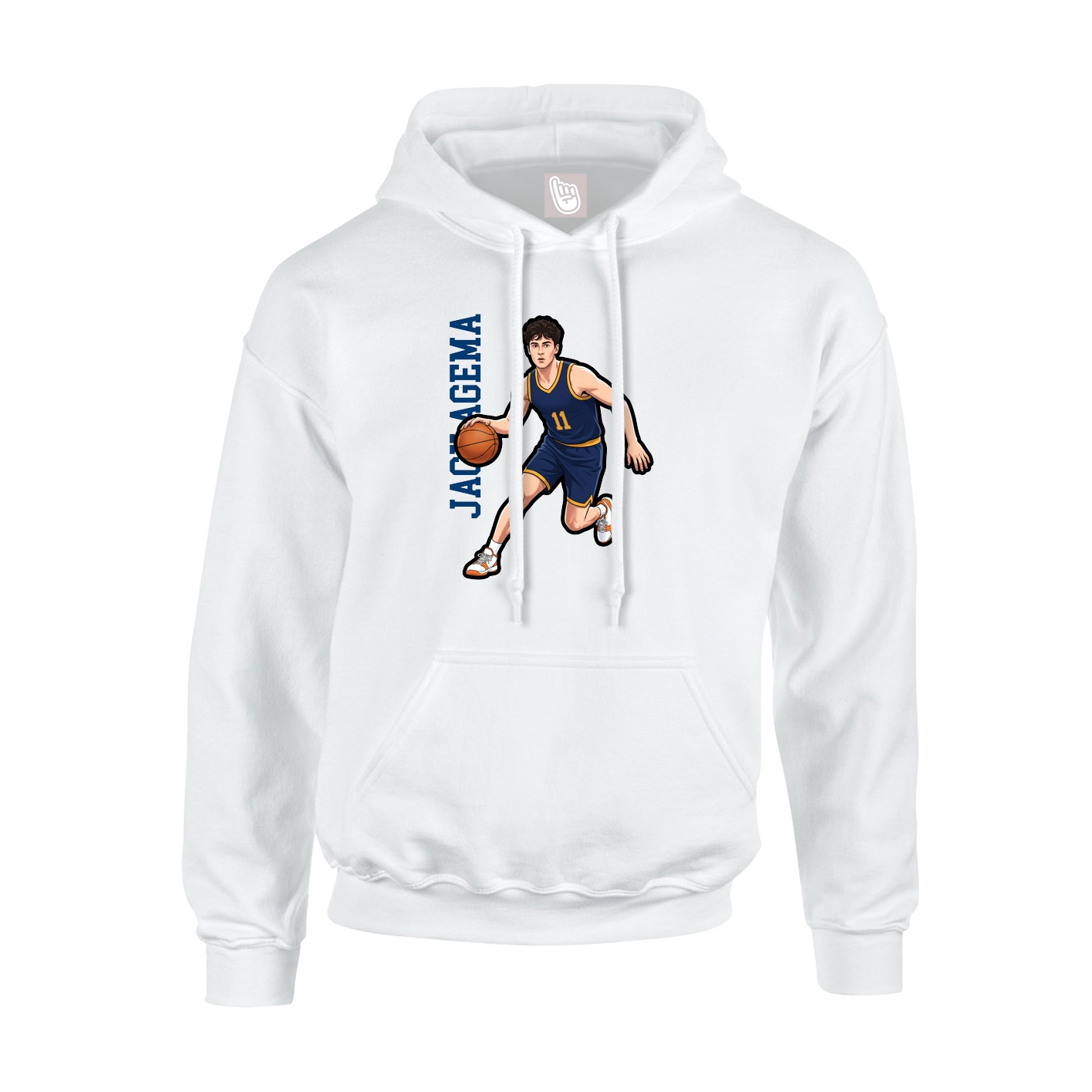 Youth Hoodie — Name Vertical in White
