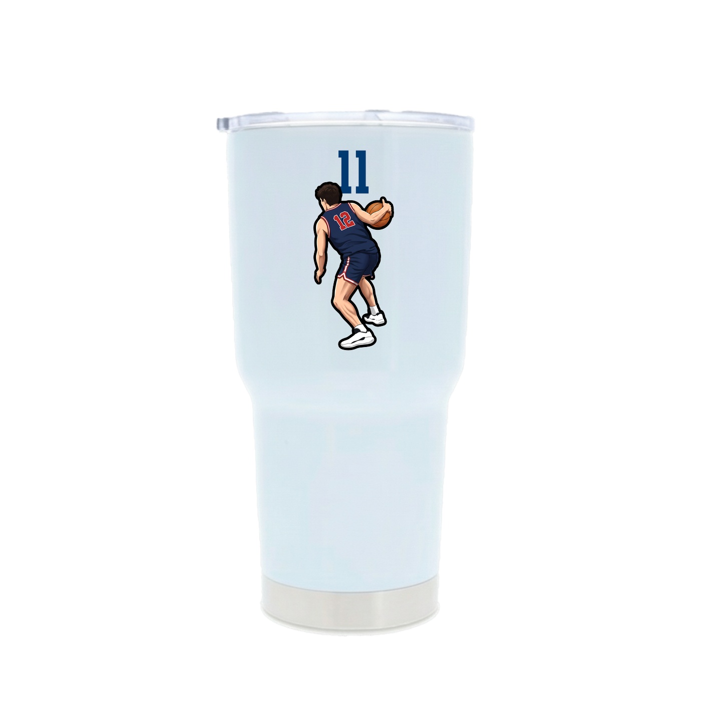 30oz Stainless Steel Tumbler — Number Top in White