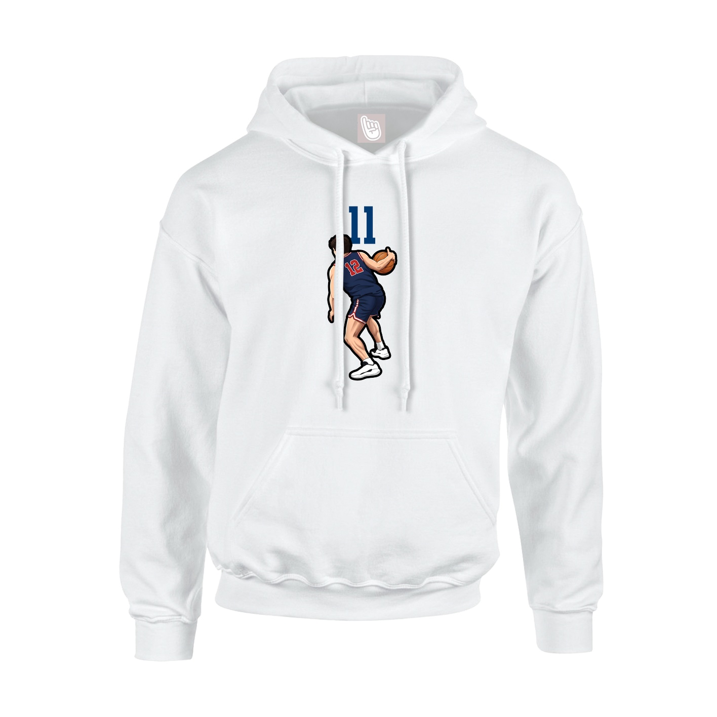 Youth Hoodie — Number Top in White