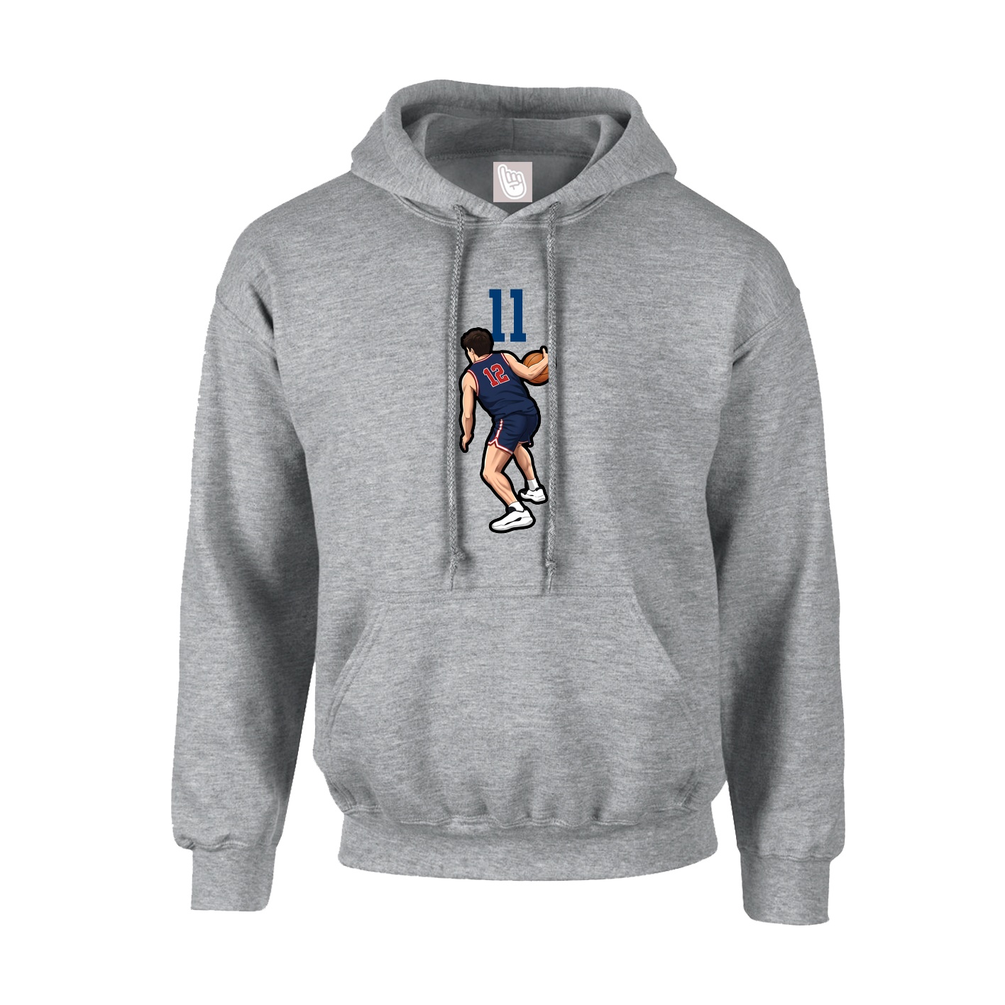 Youth Hoodie — Number Top in Grey