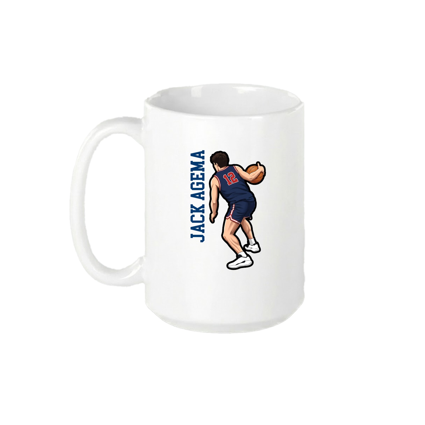 15oz Coffee Mug — Name Vertical in White