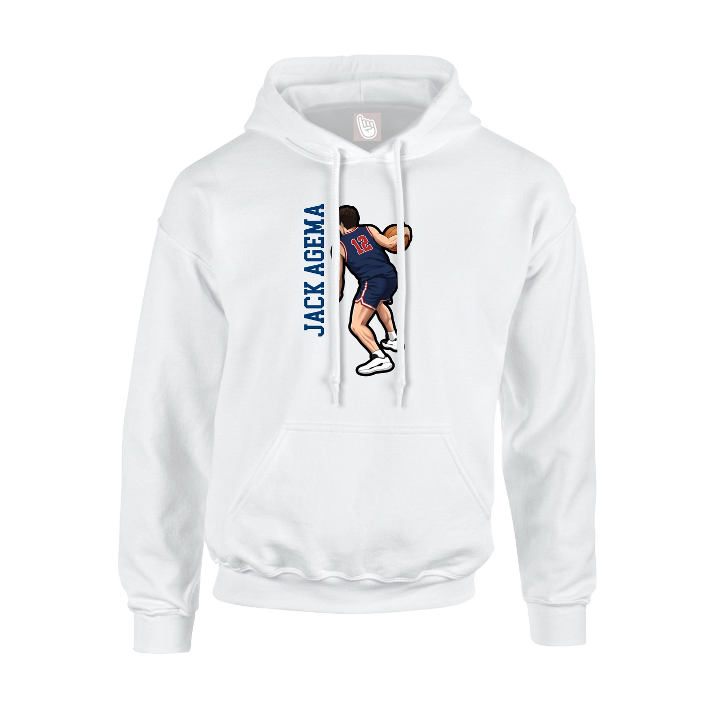 Youth Hoodie — Name Vertical in White