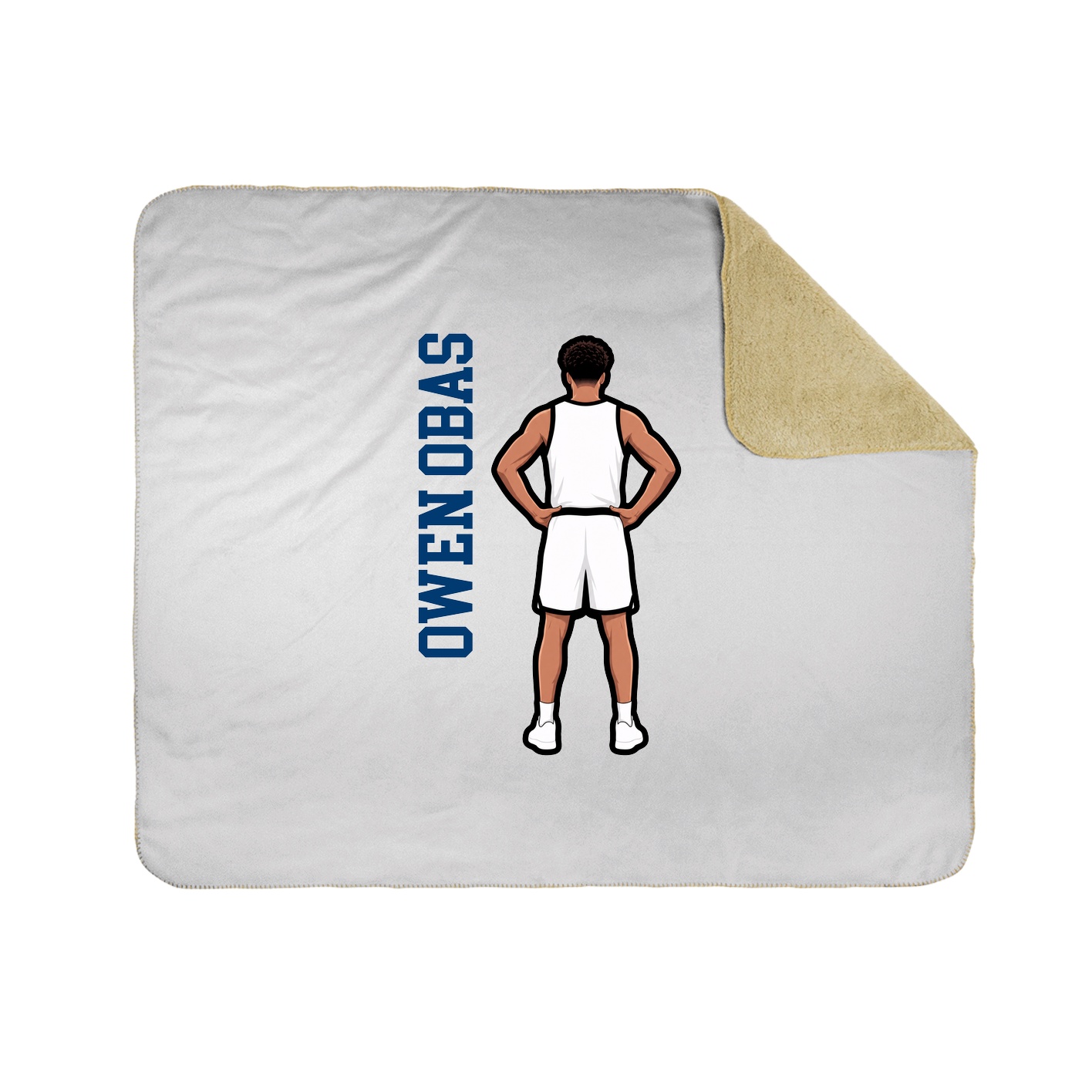 Throw Blanket — Name Vertical in White