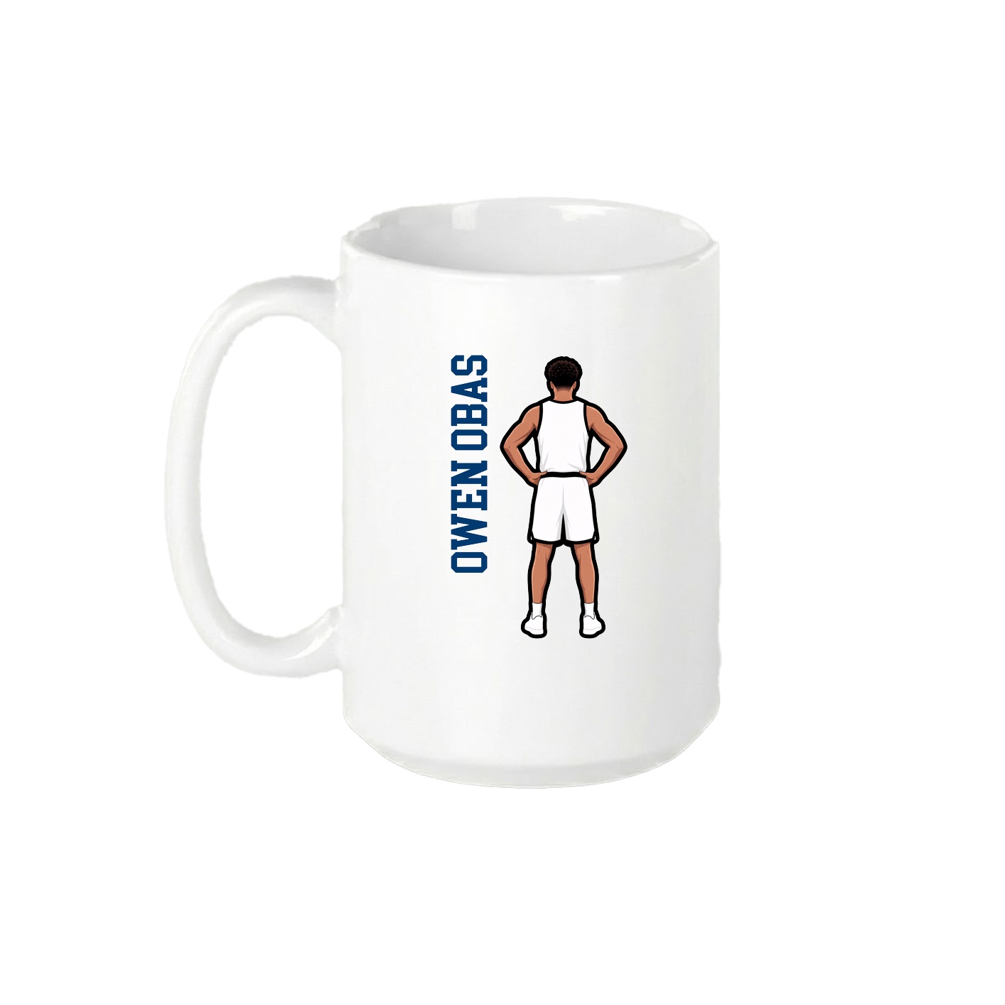 15oz Coffee Mug — Name Vertical in White