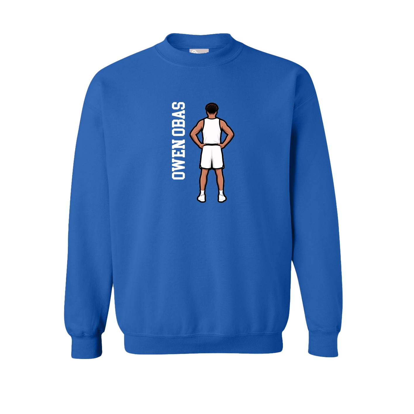 Fleece Crew — Name Vertical in Royal