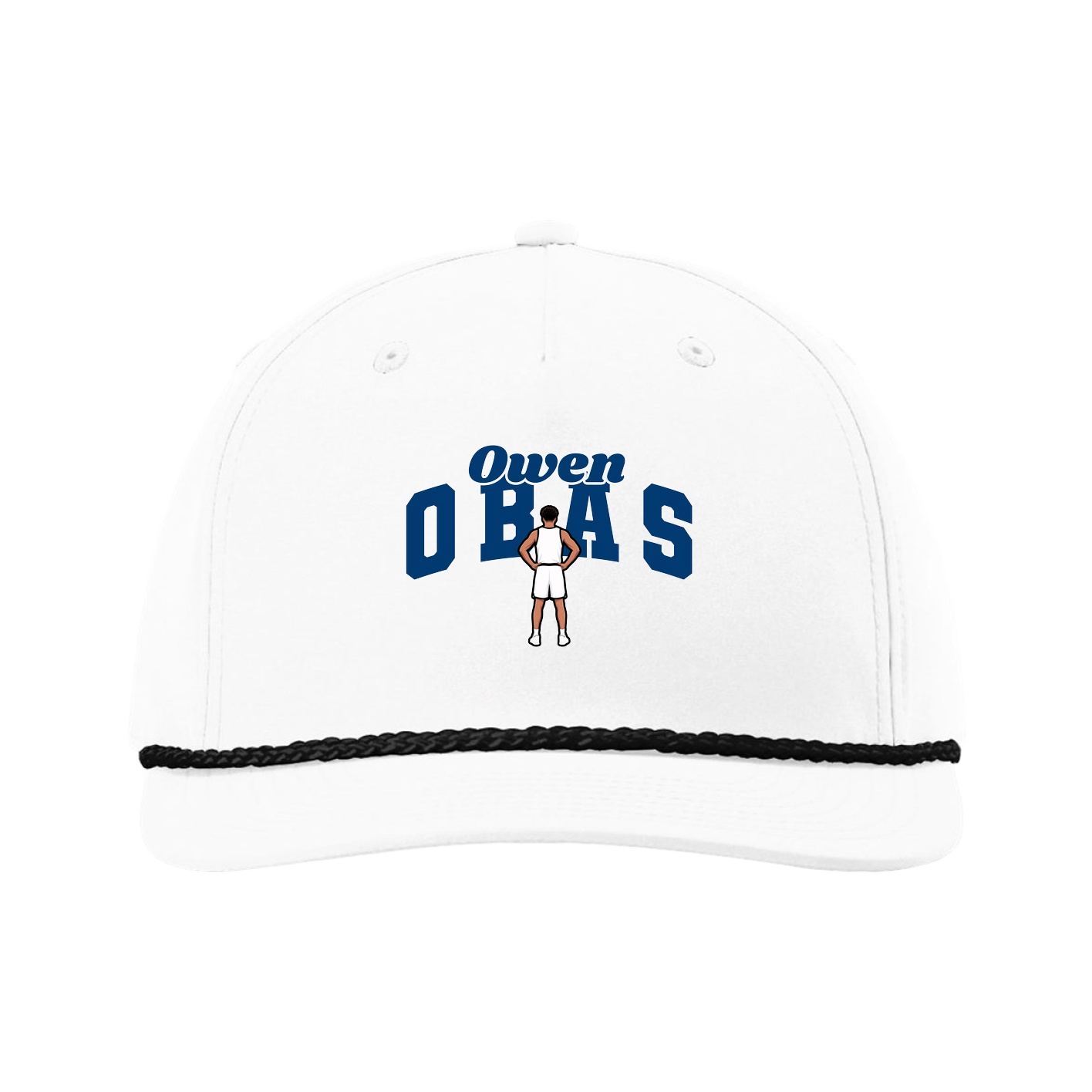 Five-Panel Classic Rope Cap — Signature Arch in White