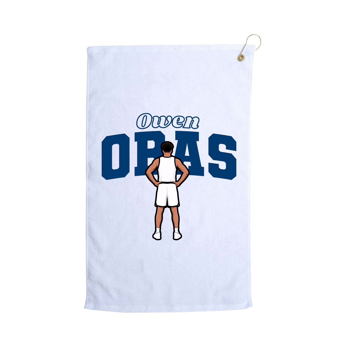 Golf Towel — Name Arch in White