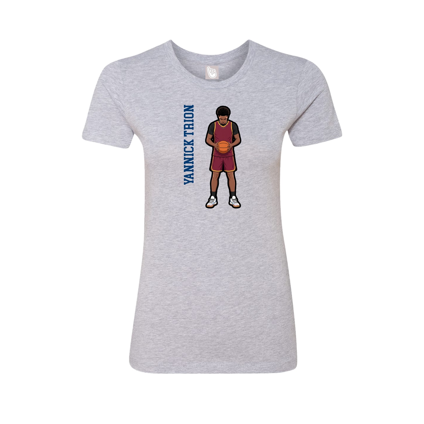 Fitted Women's Tee — Name Vertical in Grey
