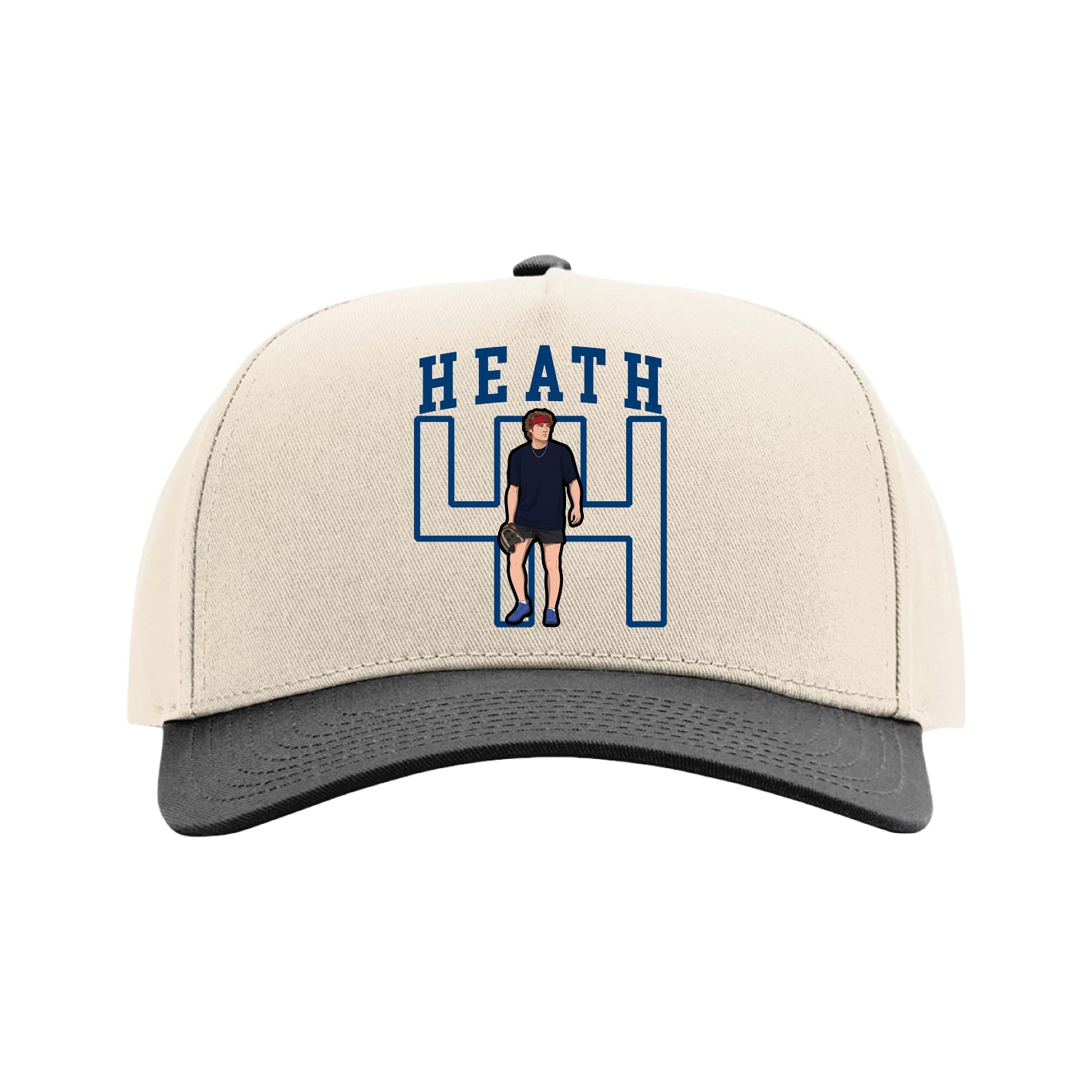 Full Fabric Five-Panel Champ Cap — Shirsey in Cream/Black