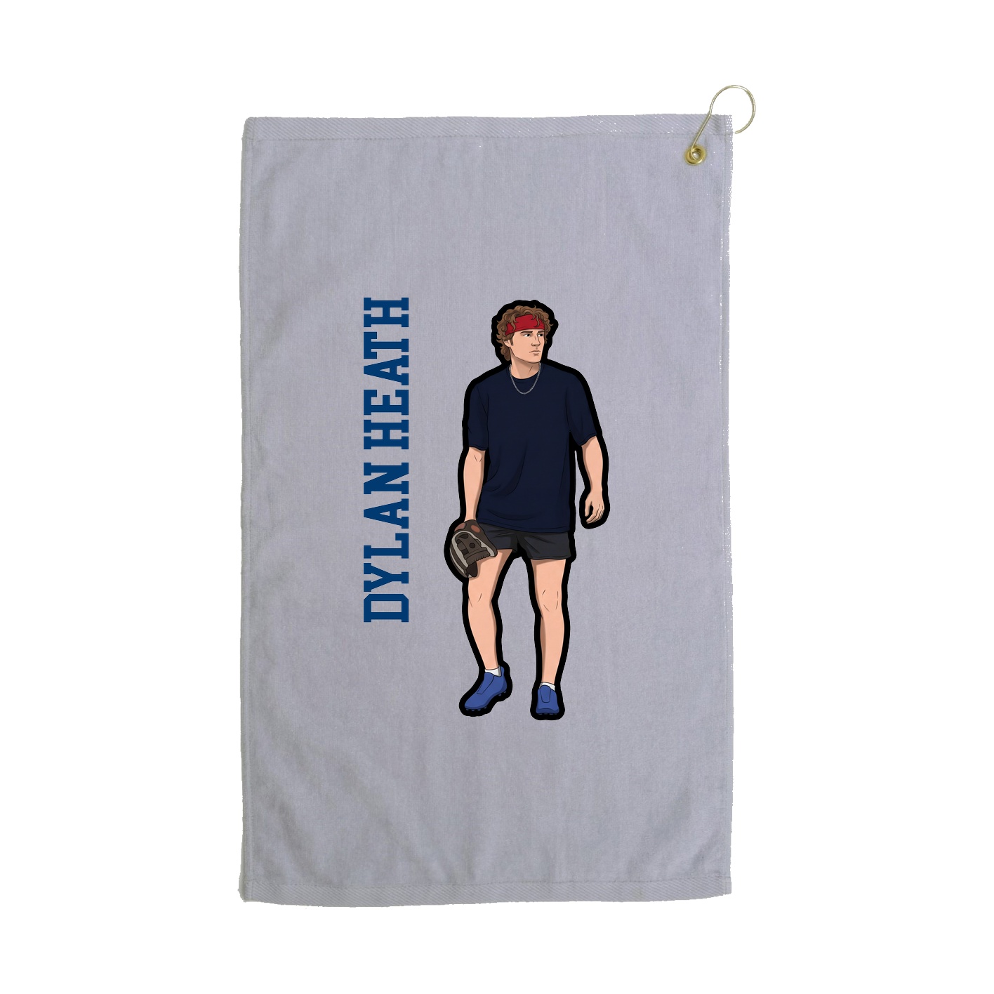 Golf Towel — Name Vertical in Grey