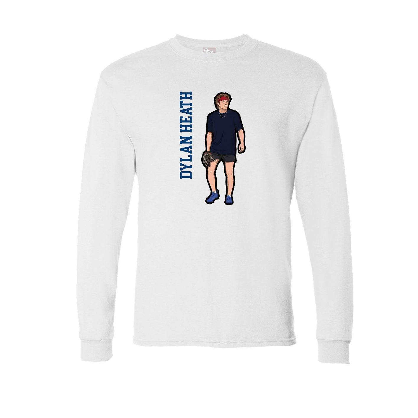 Long Sleeve Tee — Name Vertical in White