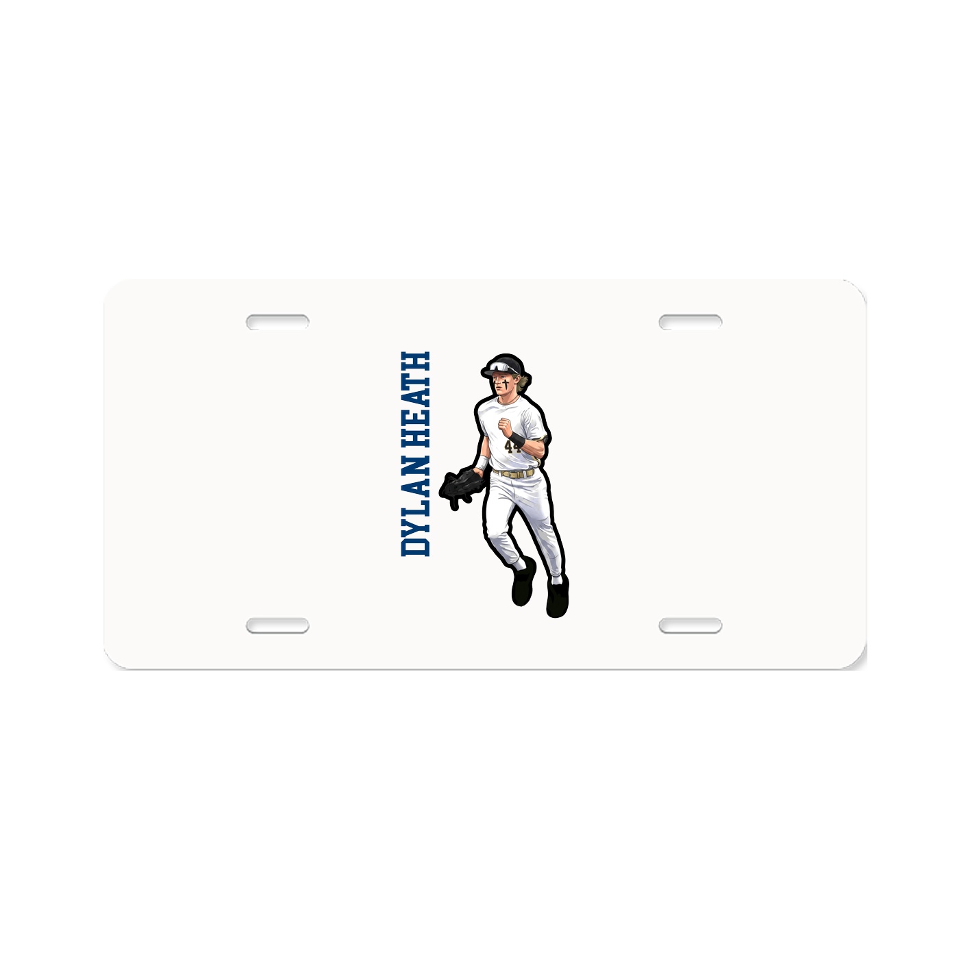 License Plate — Name Vertical in Classic