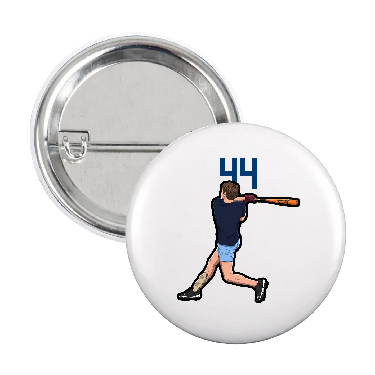 Game Day Button — Number Top in White