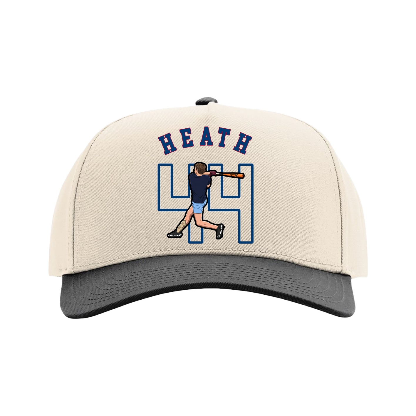Full Fabric Five-Panel Champ Cap — Shirsey Arch in Cream/Black