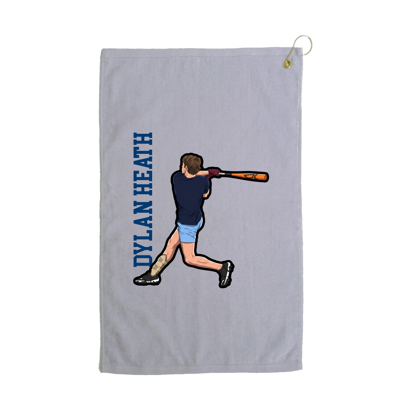 Golf Towel — Name Vertical in Grey