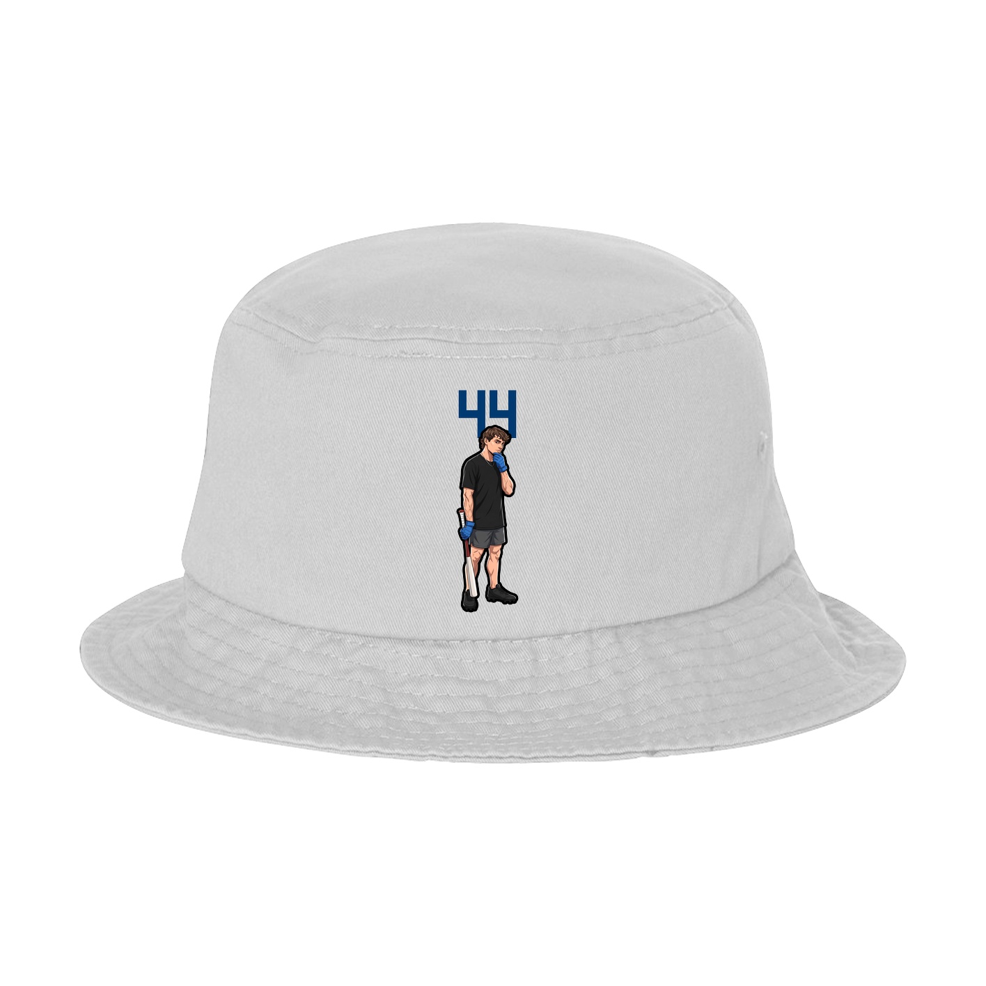 Bucket Cap — Number Top in White