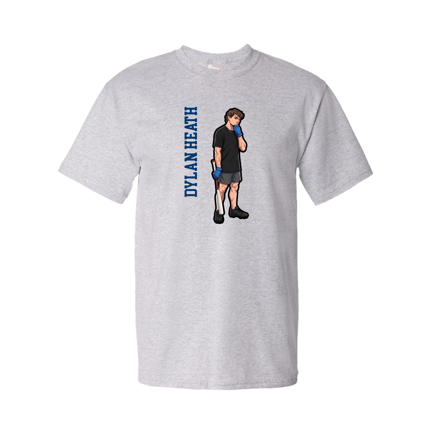 Youth Tee — Name Vertical in Grey