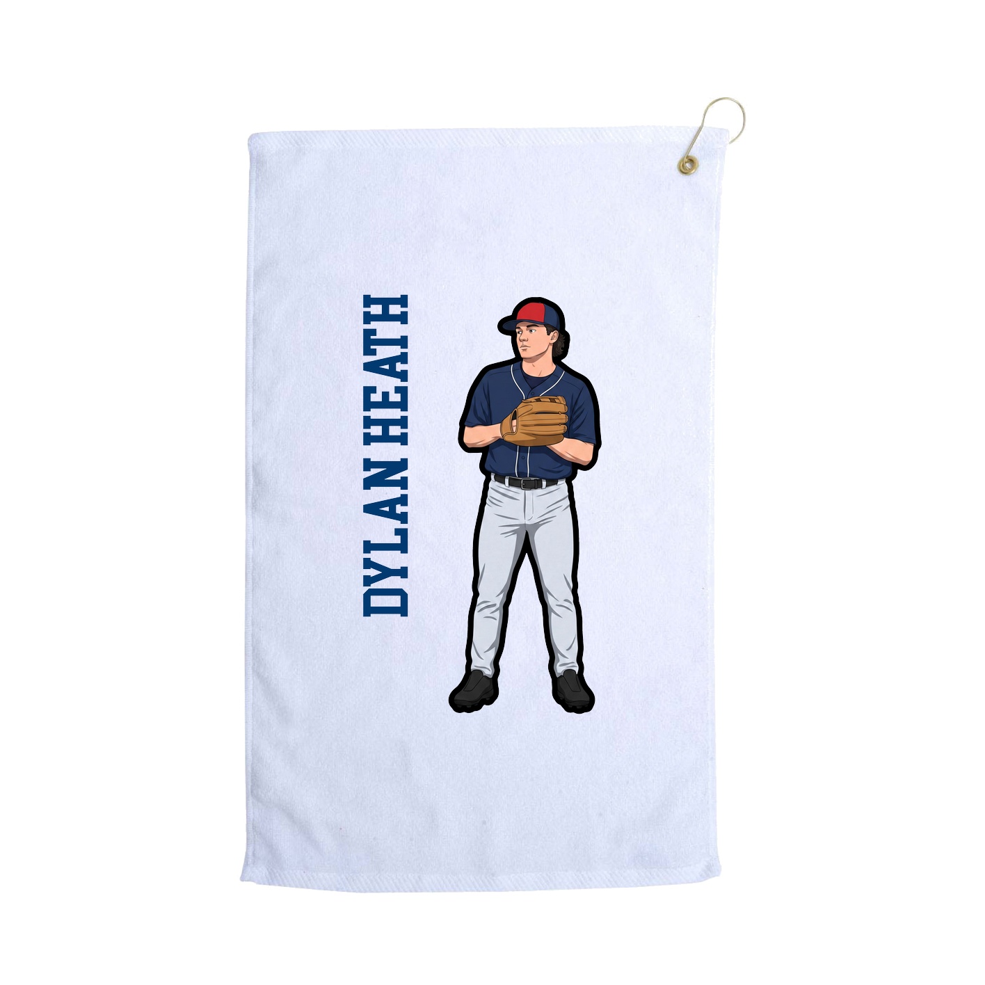 Golf Towel — Name Vertical in White