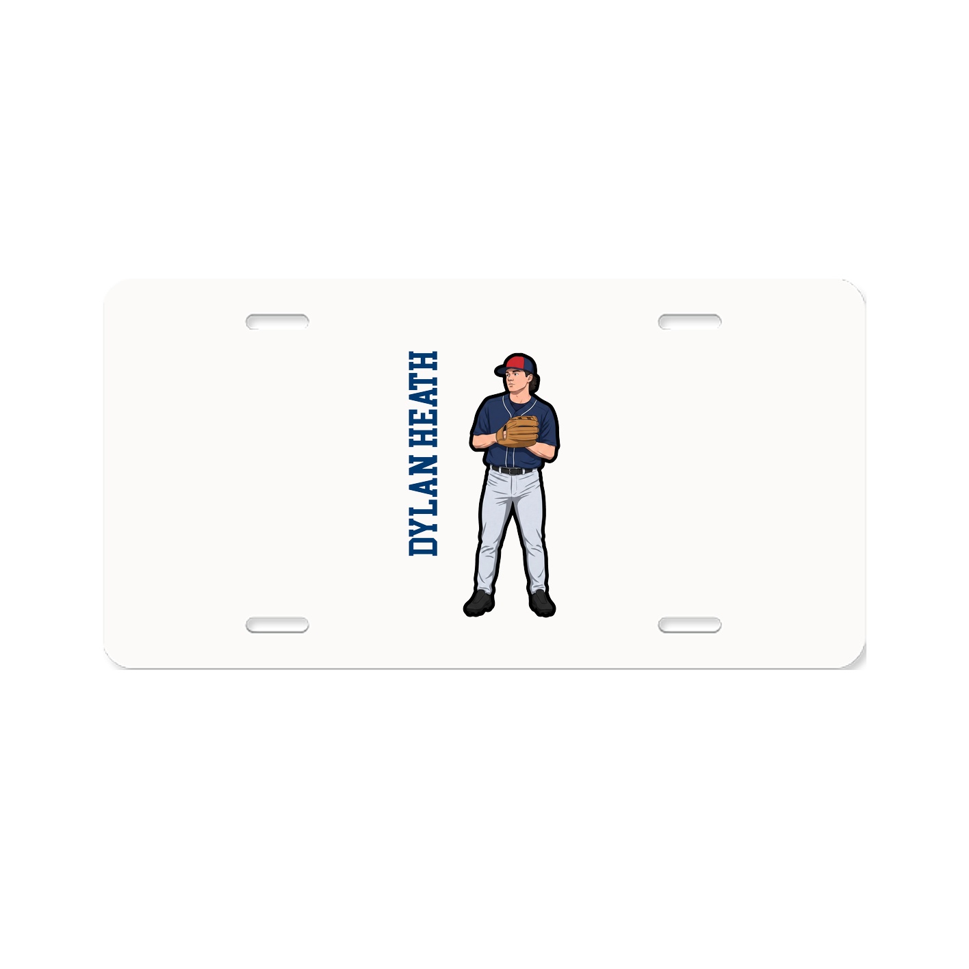 License Plate — Name Vertical in Classic
