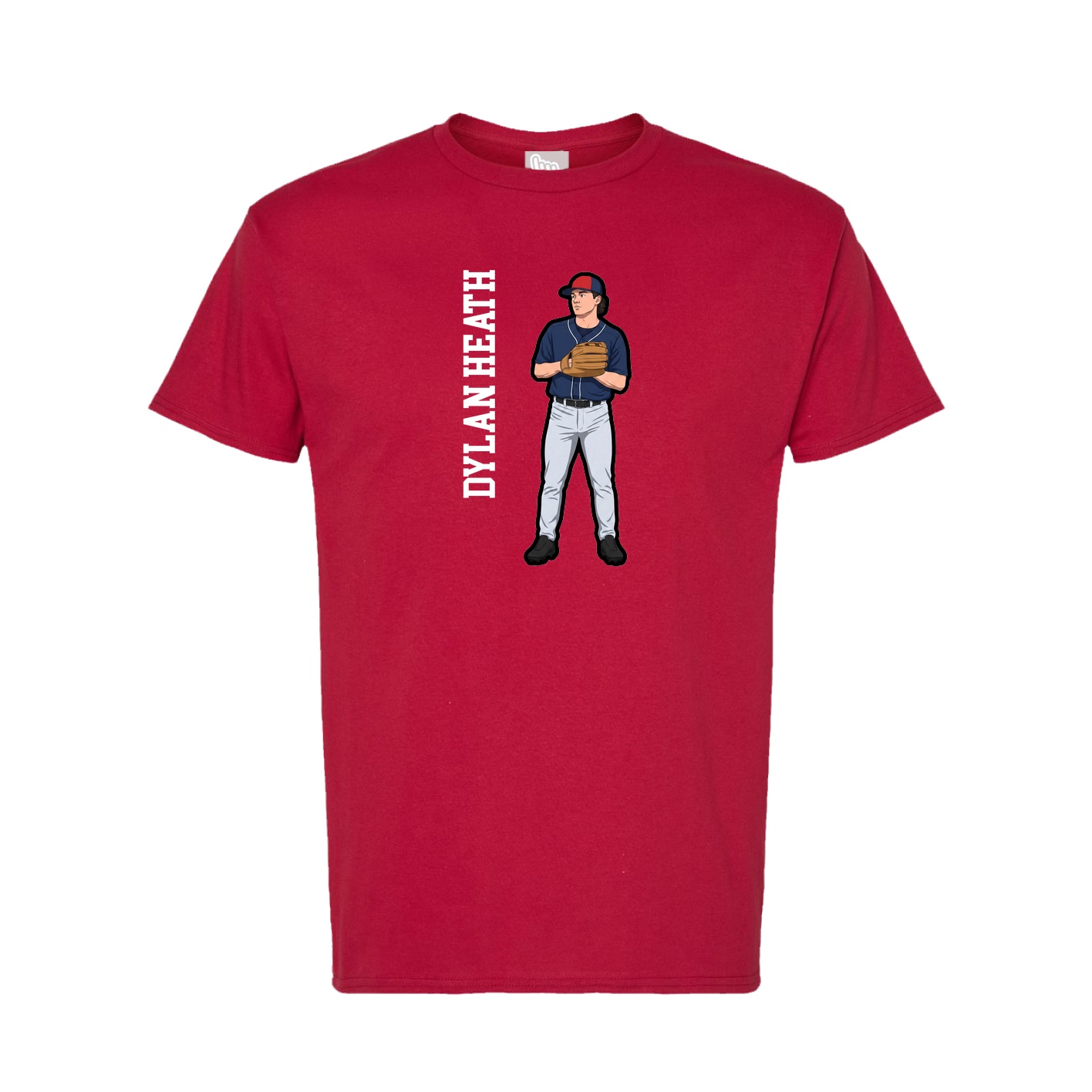 Tee — Name Vertical in Crimson