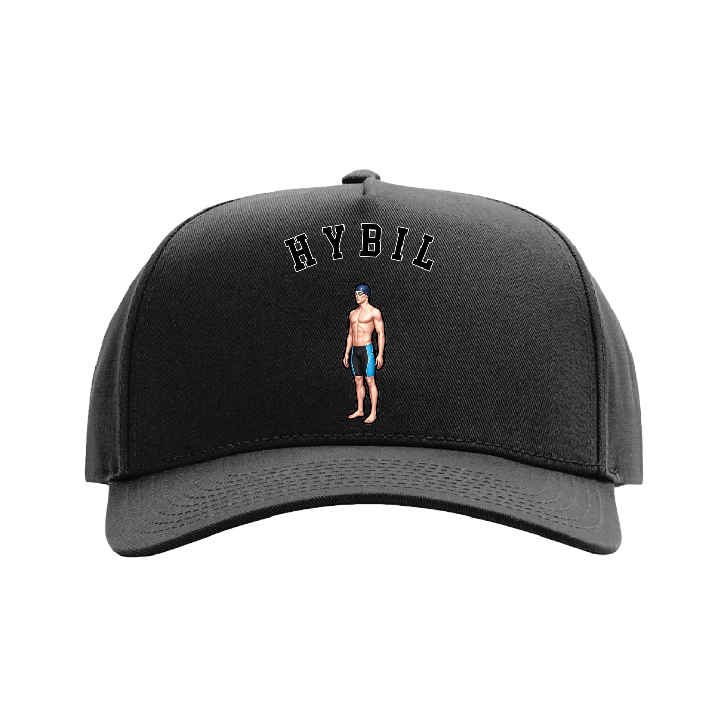 Full Fabric Five-Panel Champ Cap — Shirsey Arch in Black