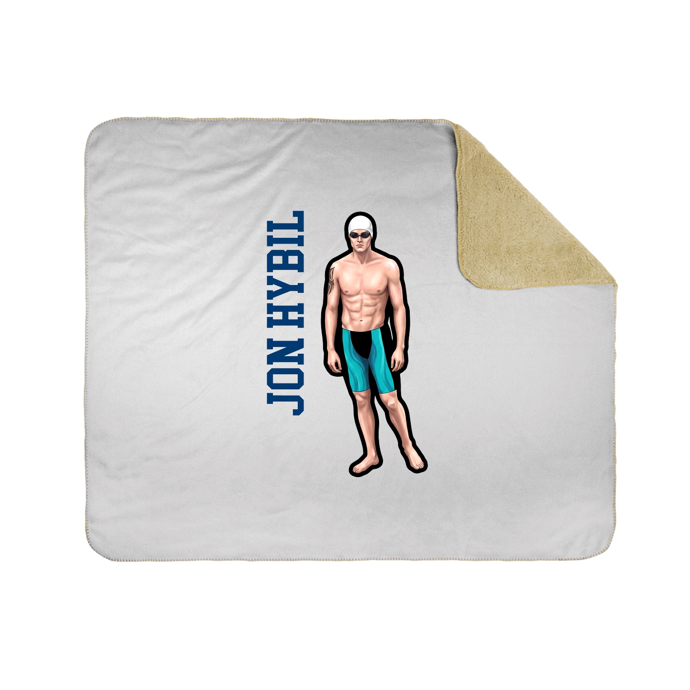 Throw Blanket — Name Vertical in White