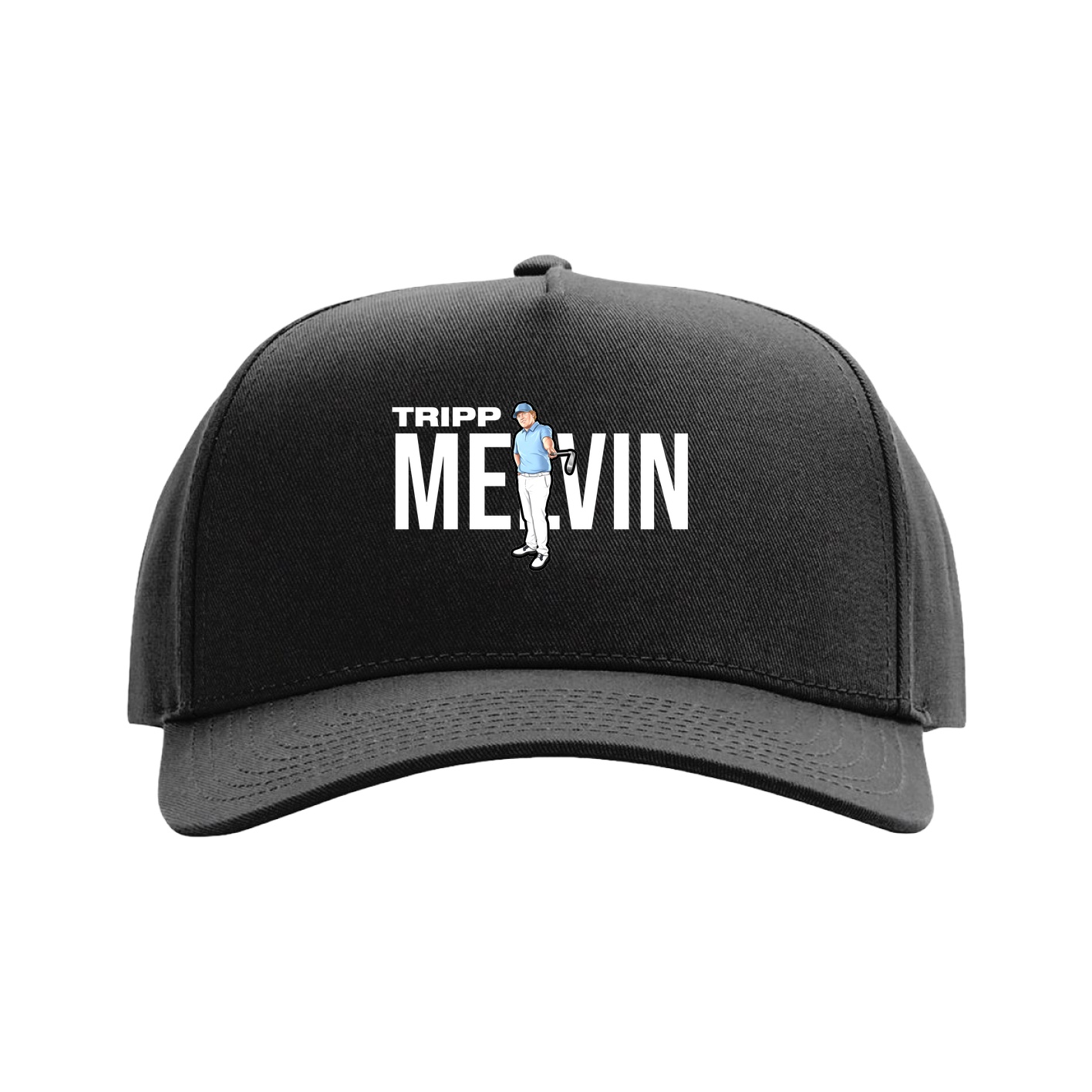 Full Fabric Five-Panel Champ Cap — Player Name in Black