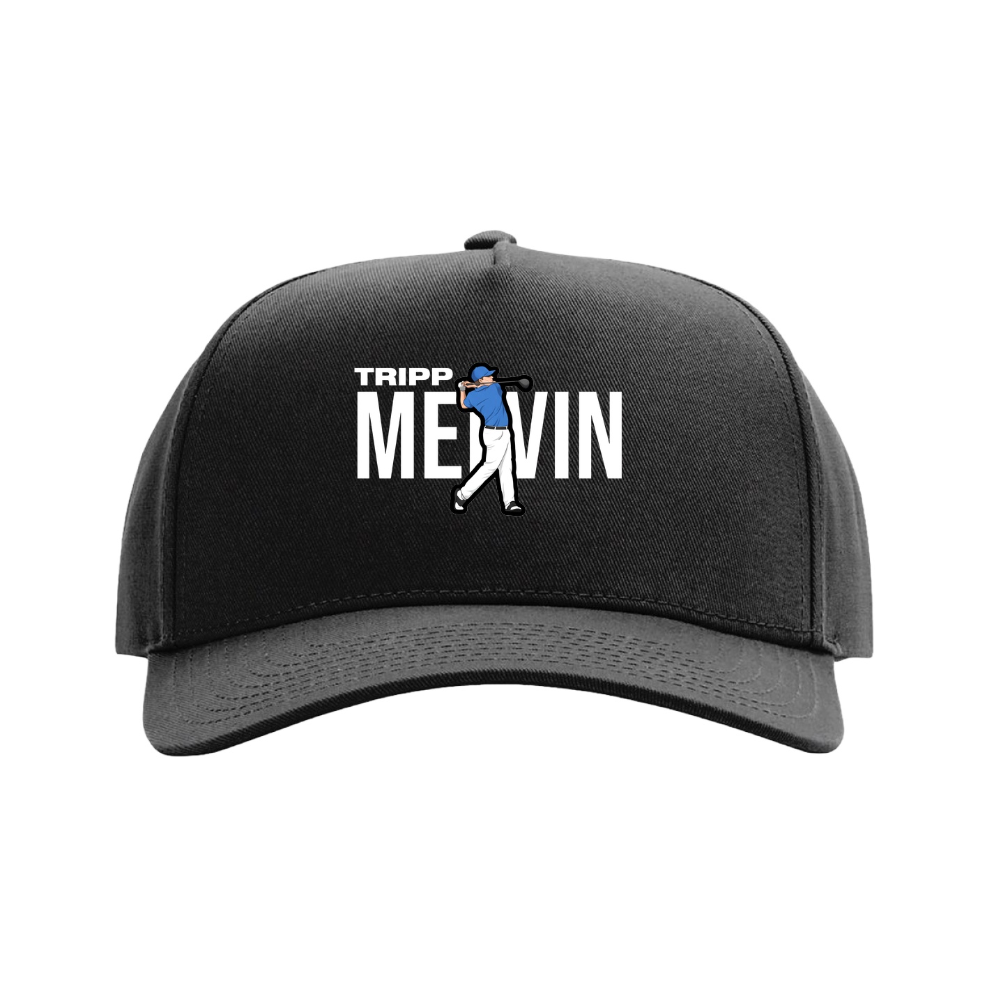 Full Fabric Five-Panel Champ Cap — Player Name in Black