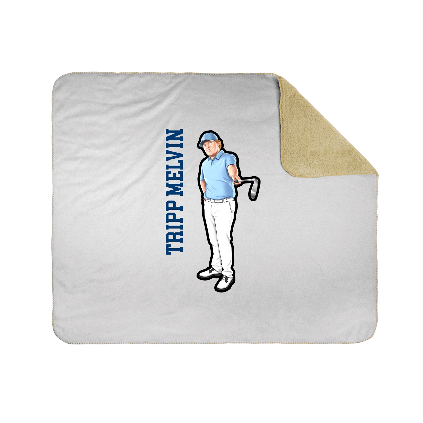 Throw Blanket — Name Vertical in White