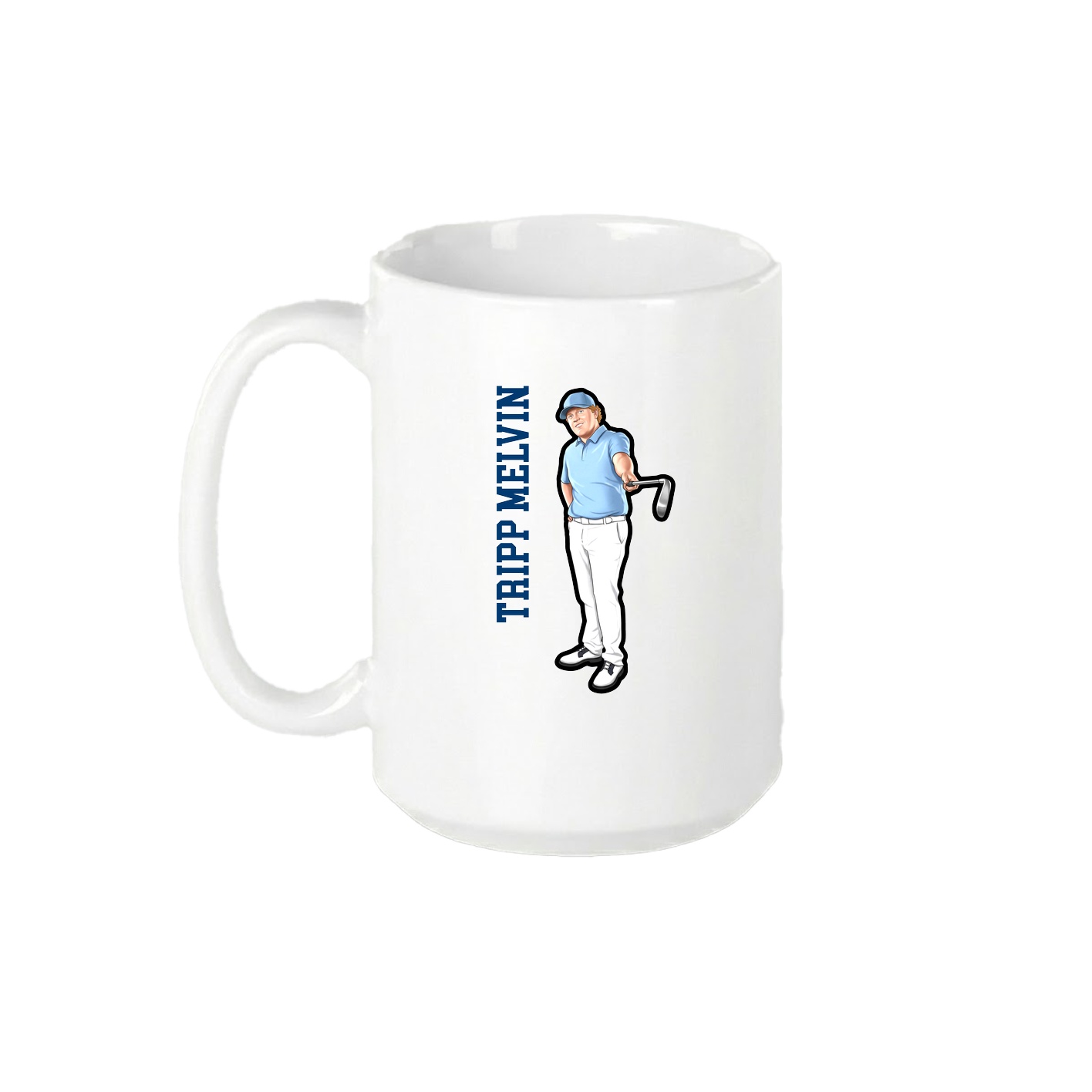 15oz Coffee Mug — Name Vertical in White