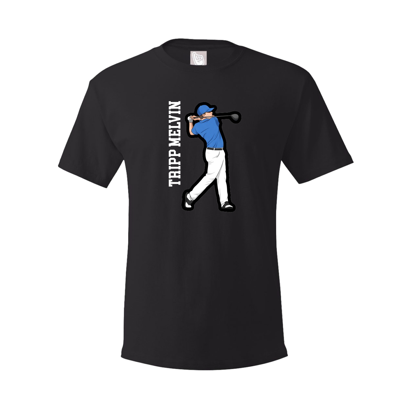 Youth Tee — Name Vertical in Black