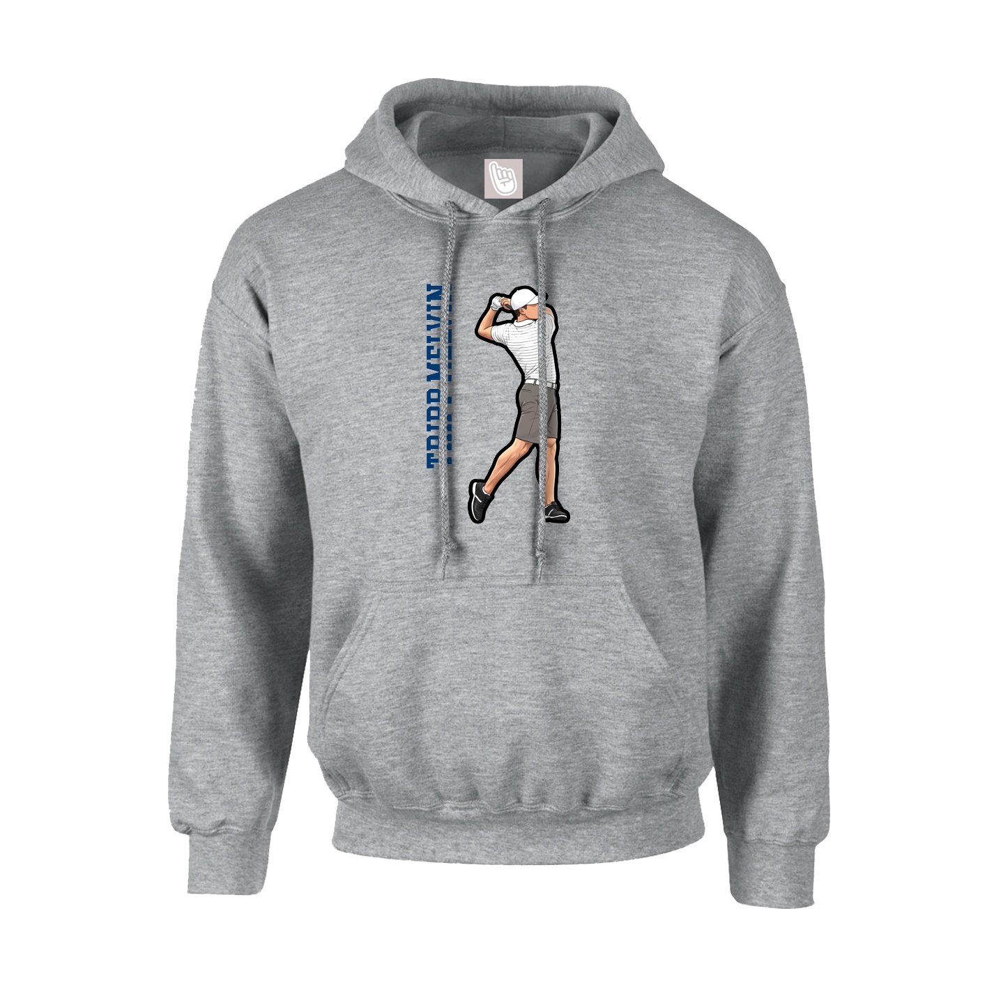Youth Hoodie — Name Vertical in Grey