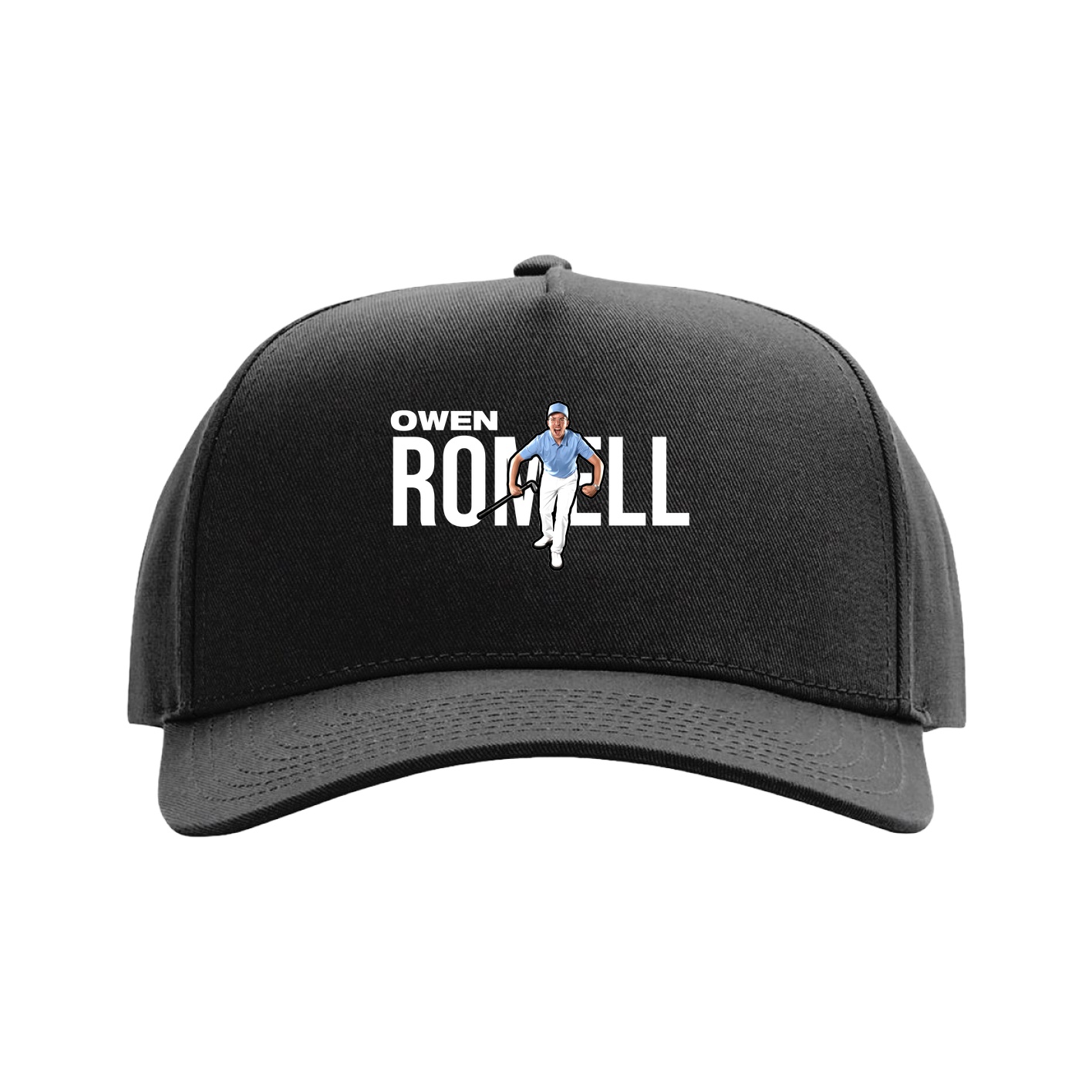 Full Fabric Five-Panel Champ Cap — Player Name in Black