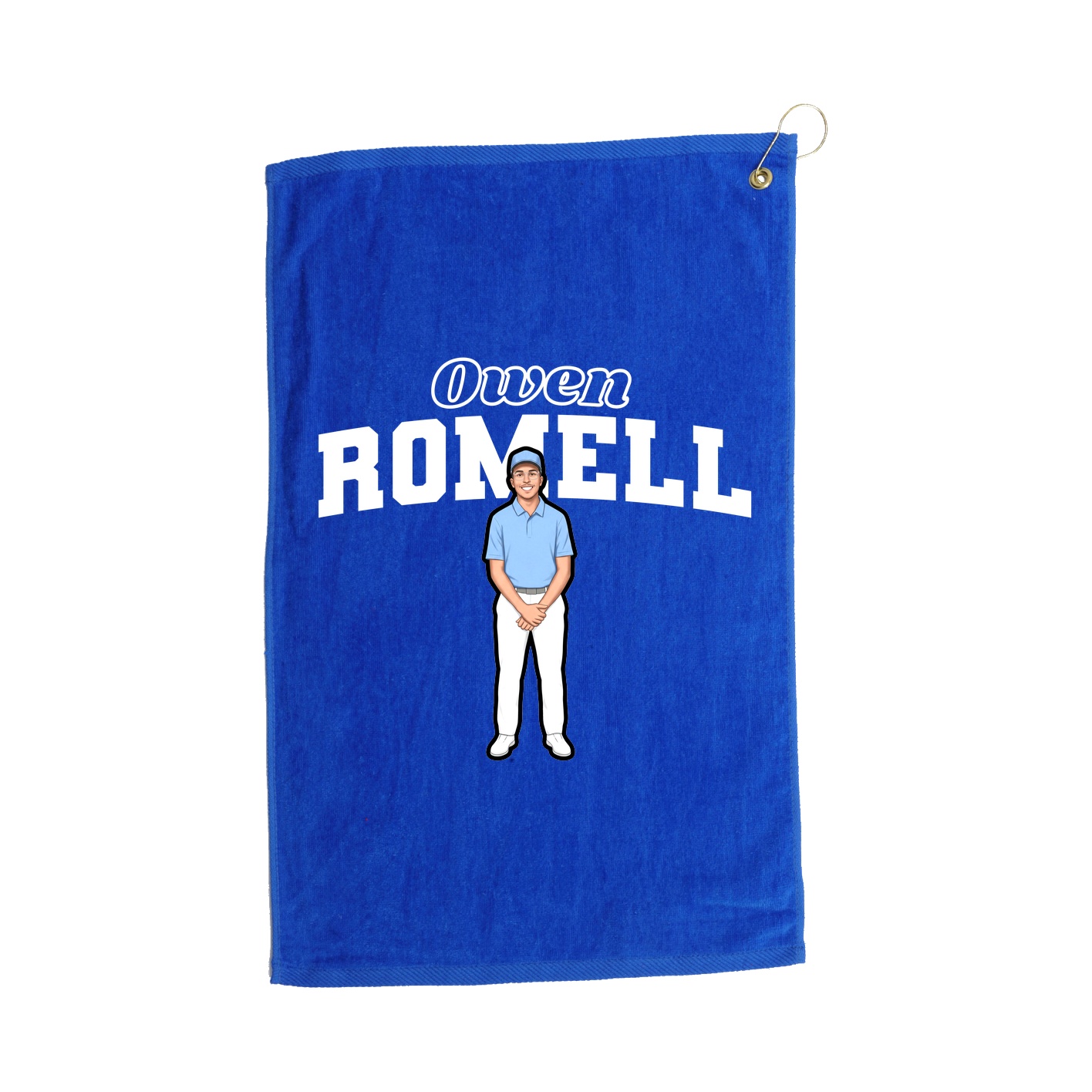 Golf Towel — Name Arch in Royal
